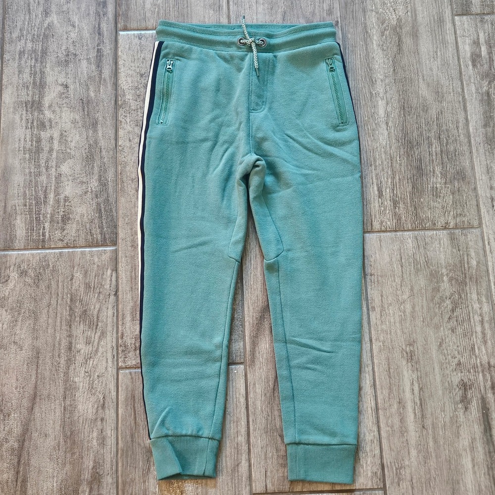 Gymboree Jogger Pants Boys Size 5-6 Teal Green Fleece NEW Side Stripe Track